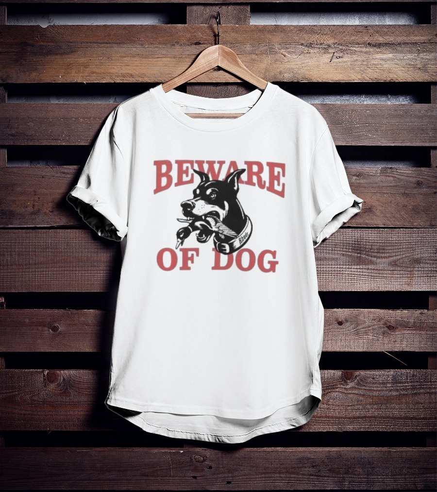 Rhude Beware Of Dog Black Graphic Bulldog T-Shirt