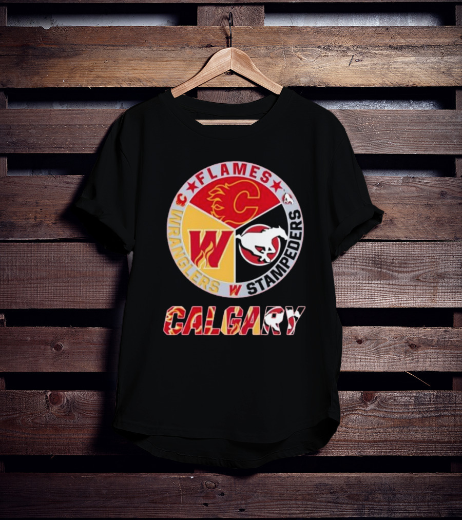 Calgary Flames Wranglers Stampeders T-Shirt