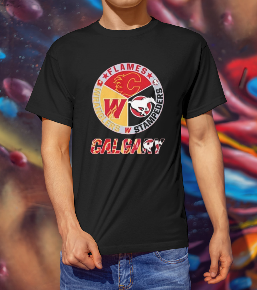 Calgary Flames Wranglers Stampeders T-Shirt