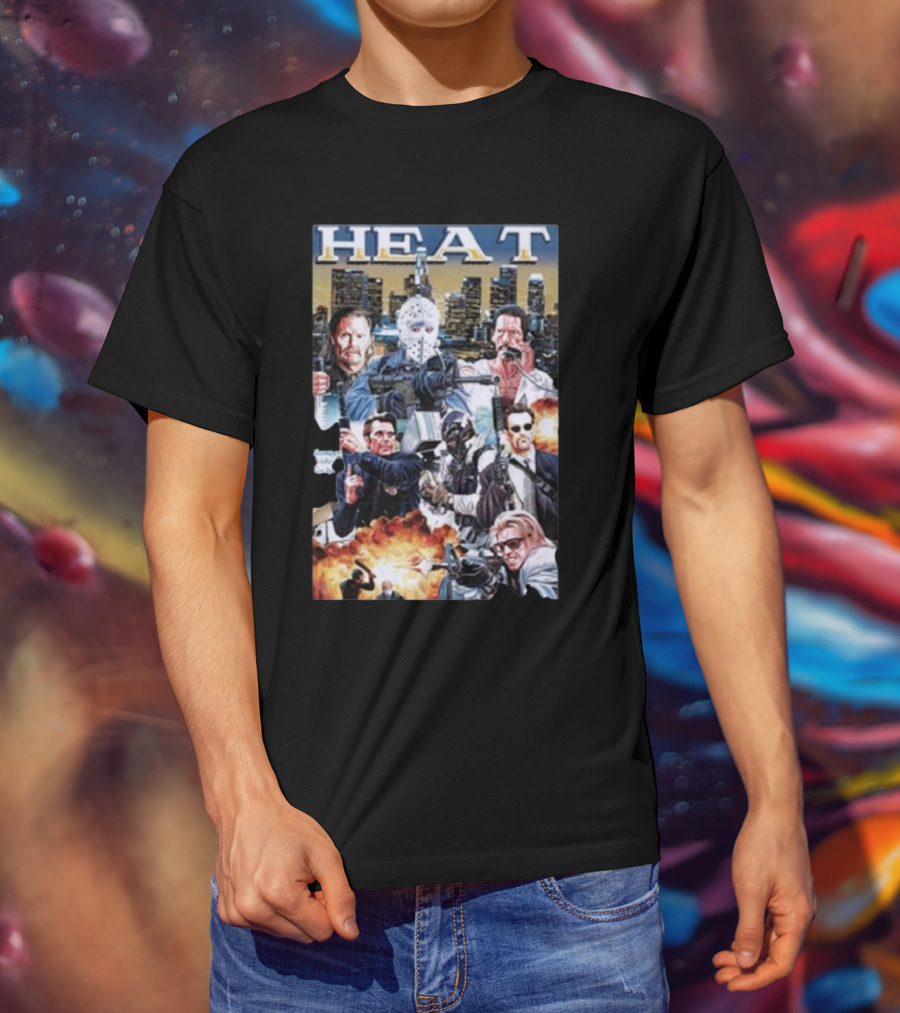 HEAT Movie Crossover Gunfight Action Heroes T-Shirt