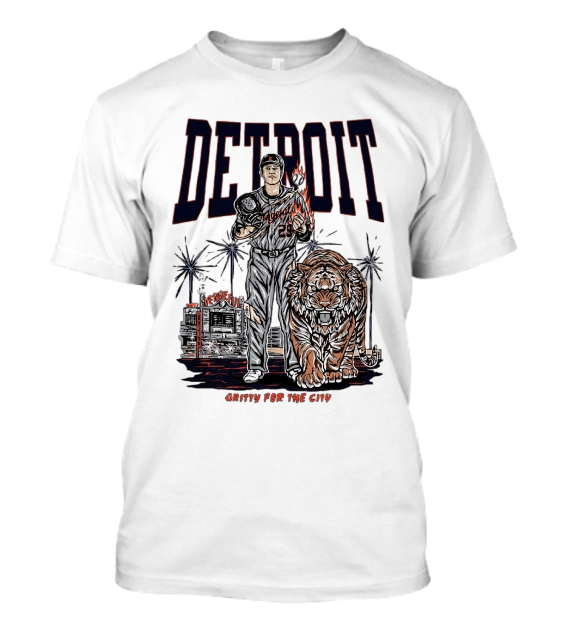 Detroit Tigers Gritty For The City Vengeful Collection MLB T-Shirt