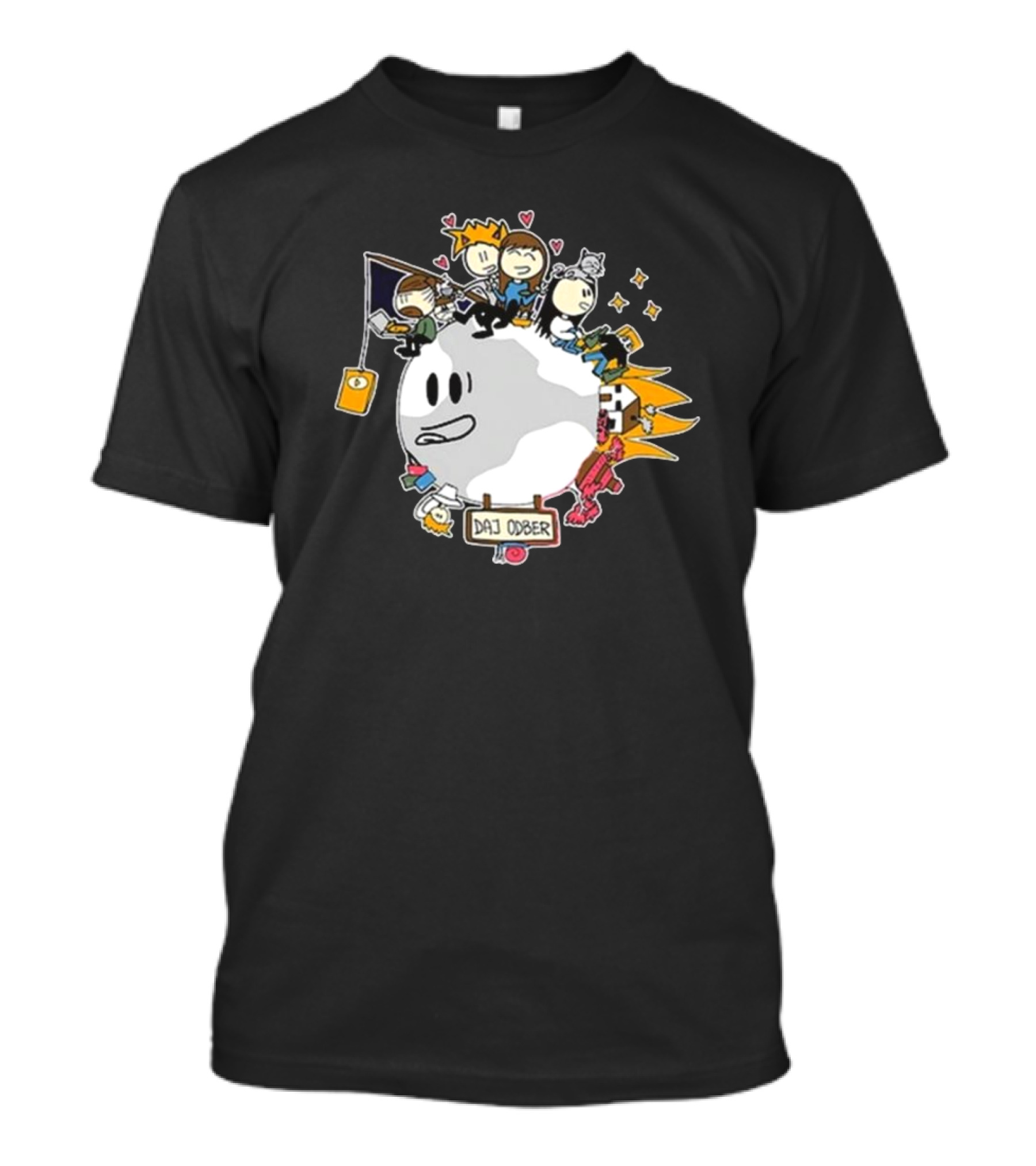 Moonov Moon Art Daj Ober Characters And Hearts T-Shirt