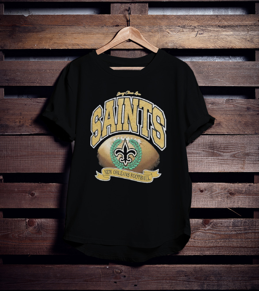 New Orleans Saints Glory Glitter Retro Football Fleur-De-Lis T-Shirt