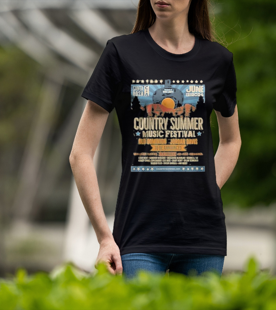 Santa Rosa Country Summer Music Festival Old Dominion Jordan Davis June 14-16 T-Shirt