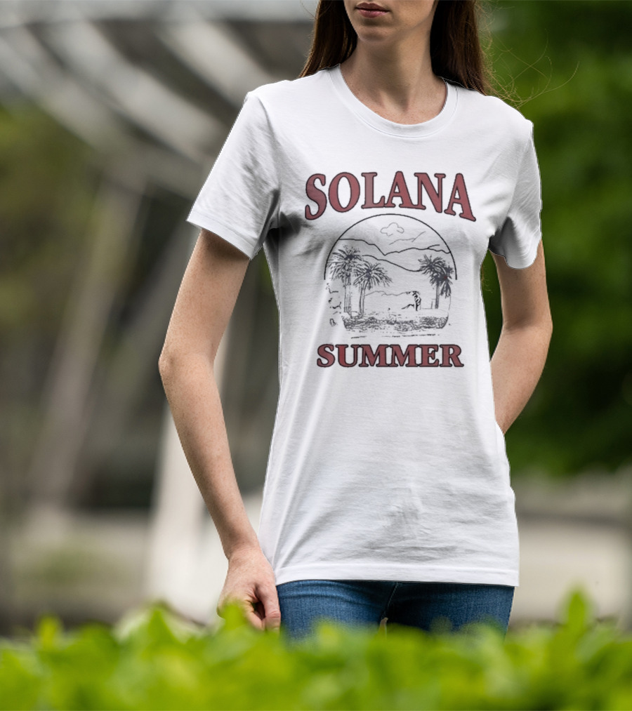 Solana Summer Palm Beach Scene T-Shirt