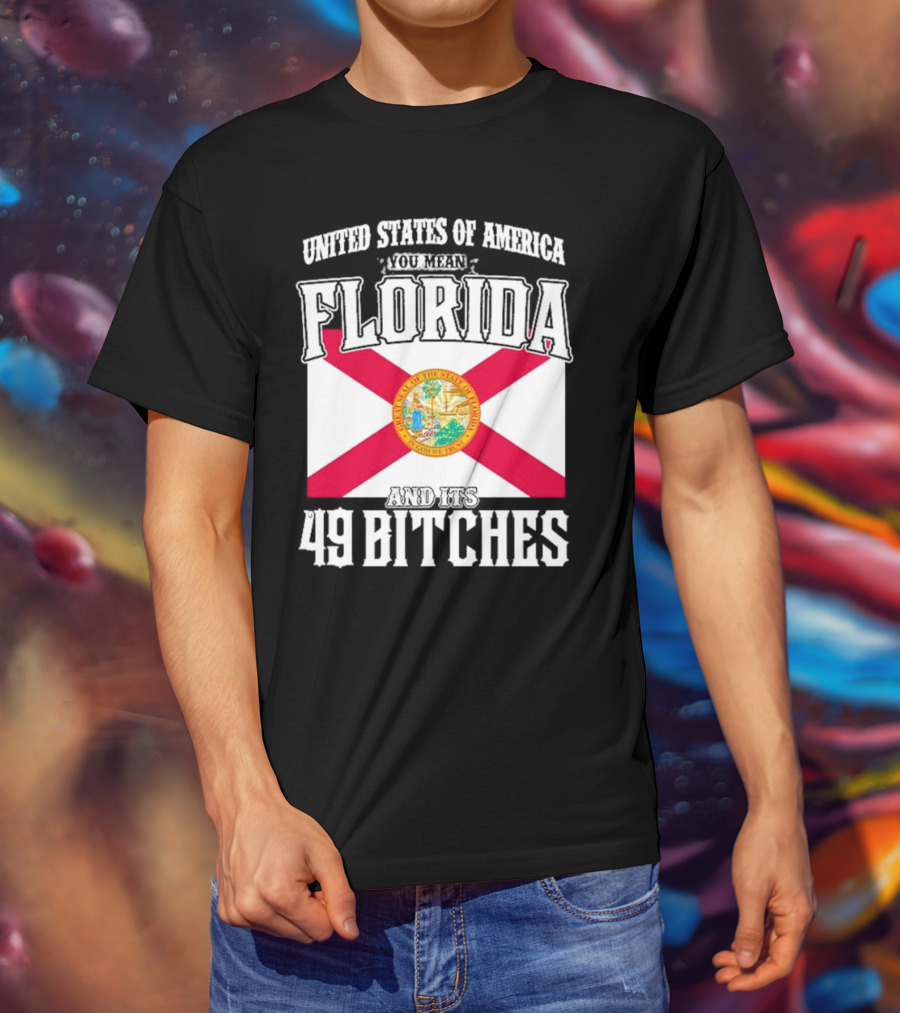 United States Of America You Mean Florida And Its 49 Bitches Flag T-Shirt