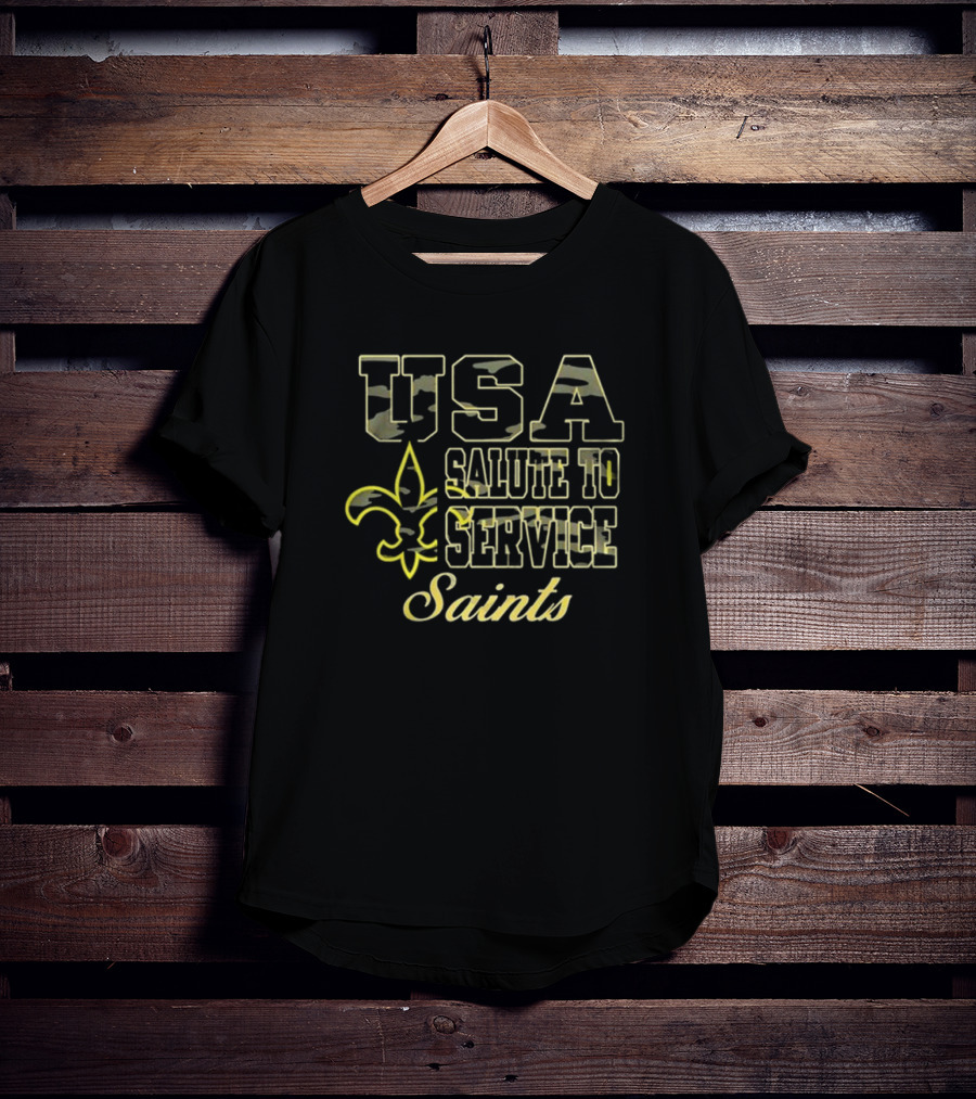 USA Salute To Service Saints Fleur-de-Lis Camo T-Shirt