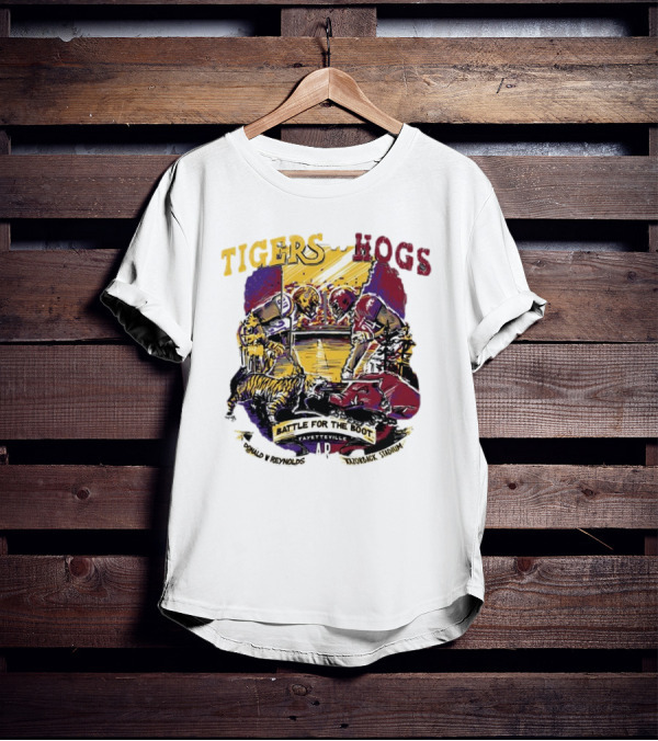 Tigers Vs. Hogs Battle For The Boot Fayetteville Donald W Reynolds Razorback Stadium T-Shirt