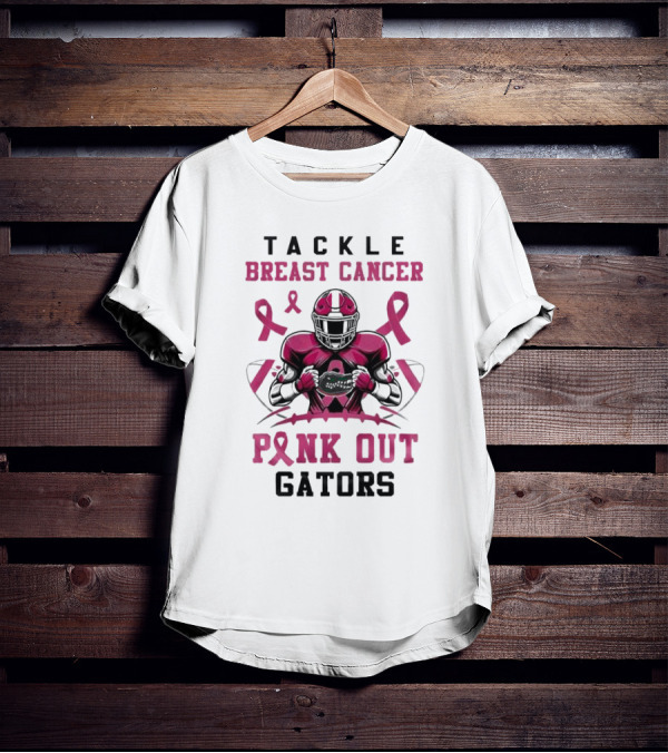 Tackle Breast Cancer Pink Out Gators Football T-Shirt