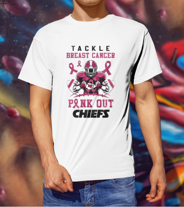 Kansas City Chiefs Tackle Breast Cancer Pink Out T-Shirt