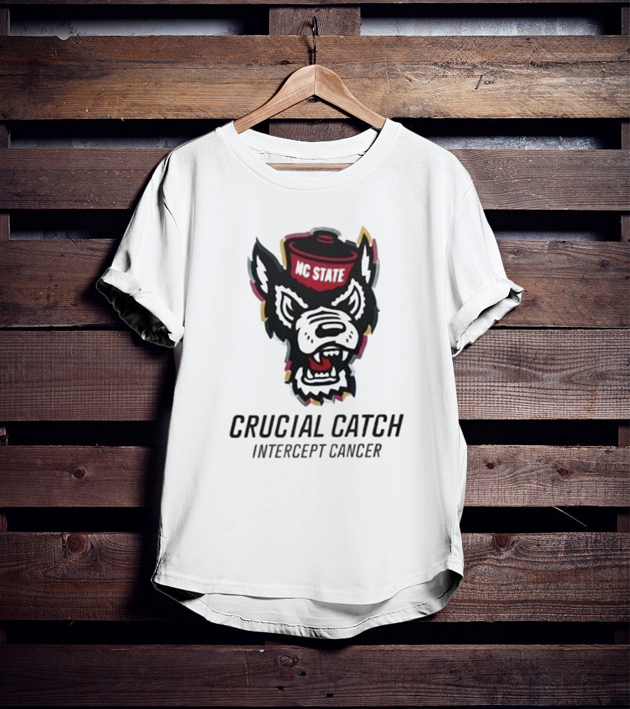 NC State Wolfpack Crucial Catch Intercept Cancer T-Shirt
