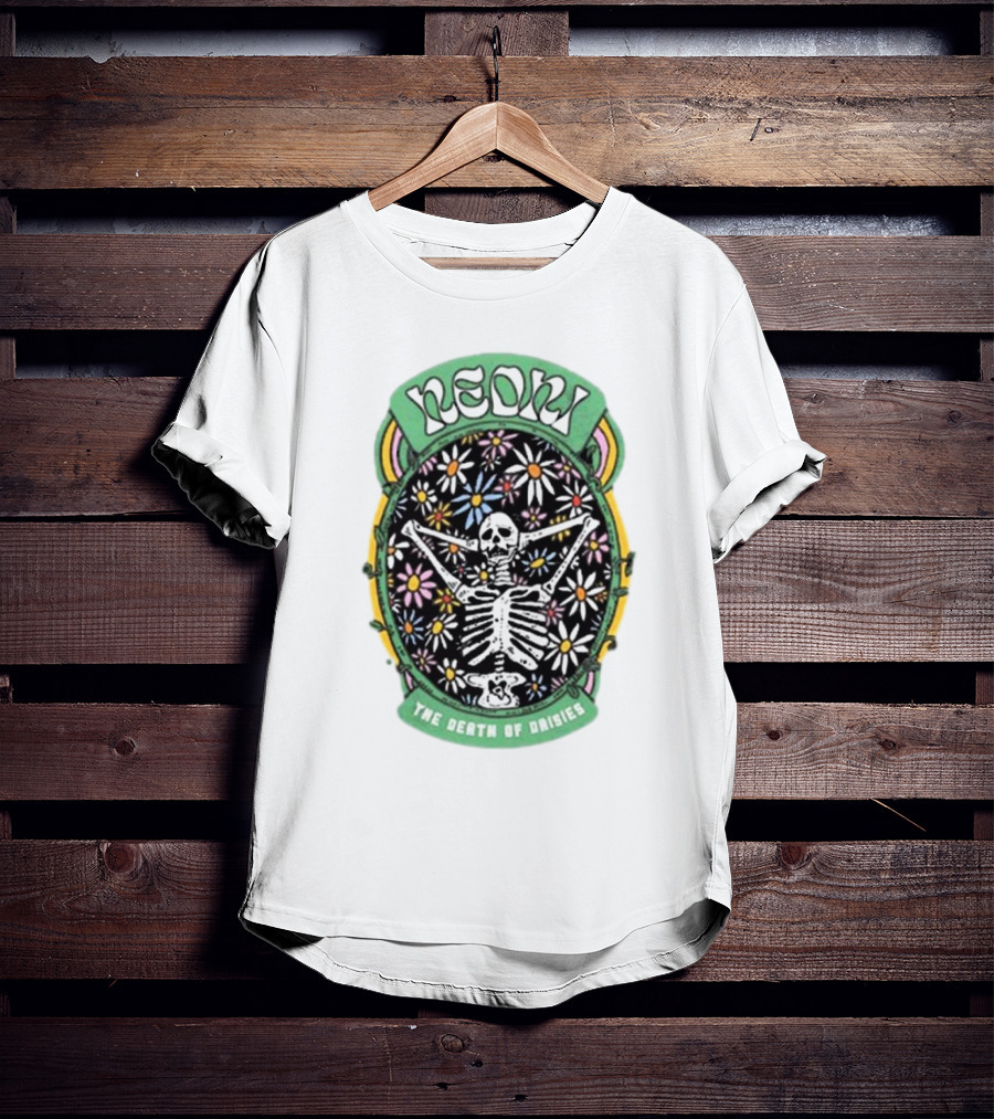 Neoni Skeleton Surrounded By Daisies - The Death Of Daisies T-Shirt
