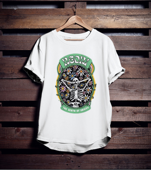 Neoni Skeleton Surrounded By Daisies - The Death Of Daisies T-Shirt