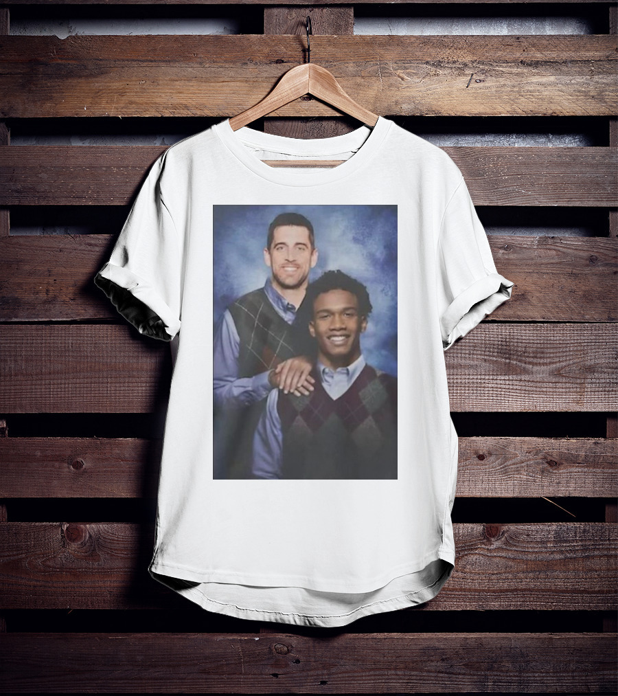 Step Brothers Aaron Rodgers Garrett Wilson New York Jets Portrait Mockup T-Shirt