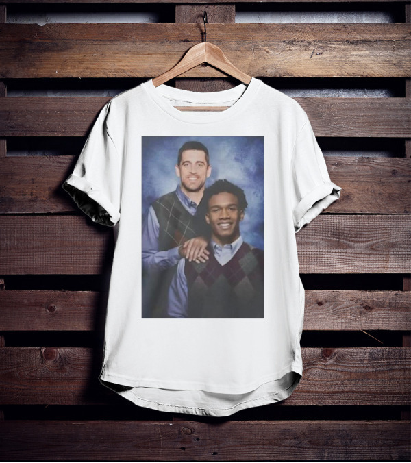Step Brothers Aaron Rodgers Garrett Wilson New York Jets Portrait Mockup T-Shirt