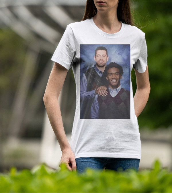 Step Brothers Aaron Rodgers Garrett Wilson New York Jets Portrait Mockup T-Shirt