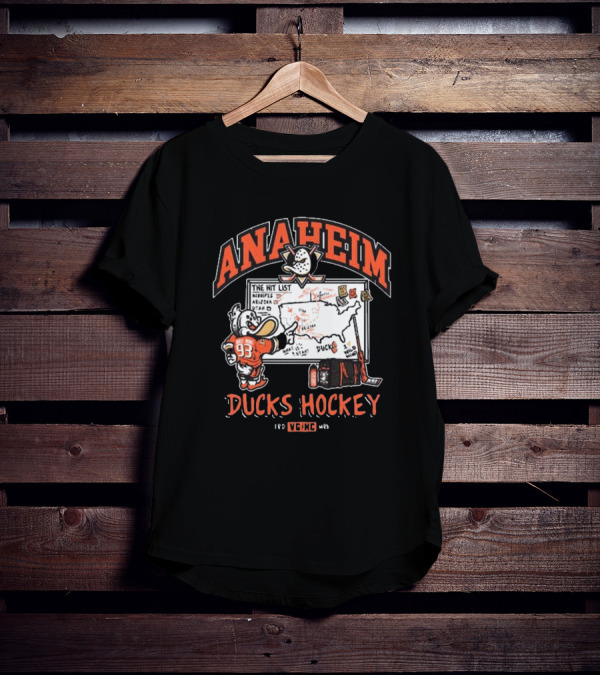 Anaheim Ducks Hockey Wild Wing The Hit List Map Lesson Plan T-Shirt