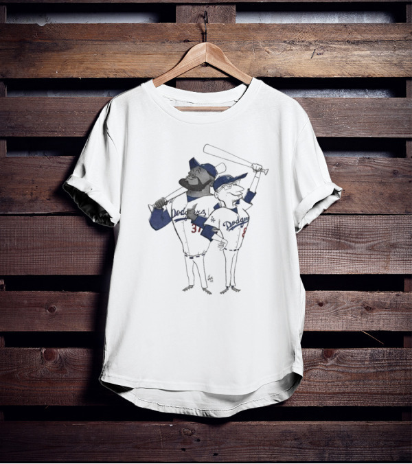 Teoscar And Kiké Dodgers Baseball Doodle Let's Go Dodgers T-Shirt