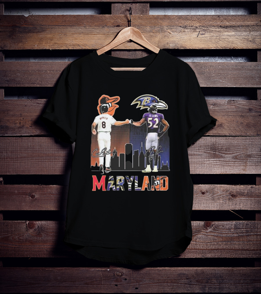 Orioles Ripken Ravens Lewis Maryland Icons And Signatures T-Shirt
