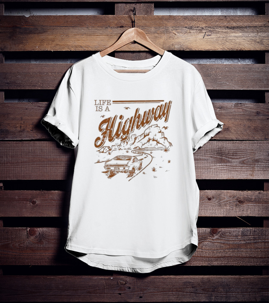 Rascal Flatts Life Is A Highway Vintage Car Desert Journey T-Shirt