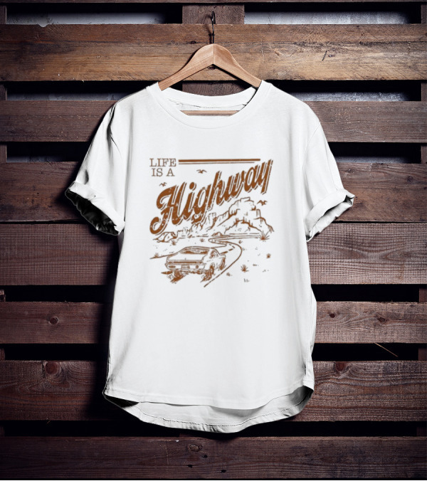 Rascal Flatts Life Is A Highway Vintage Car Desert Journey T-Shirt