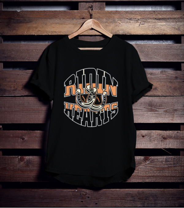 Ridin Hearts Horseshoe Varsity T-Shirt