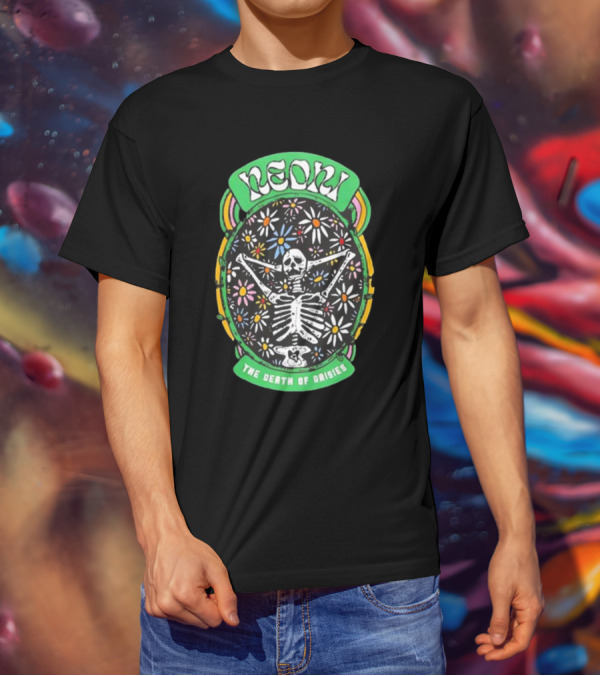 Neon The Death Of Daisies Skeleton Floral T-Shirt