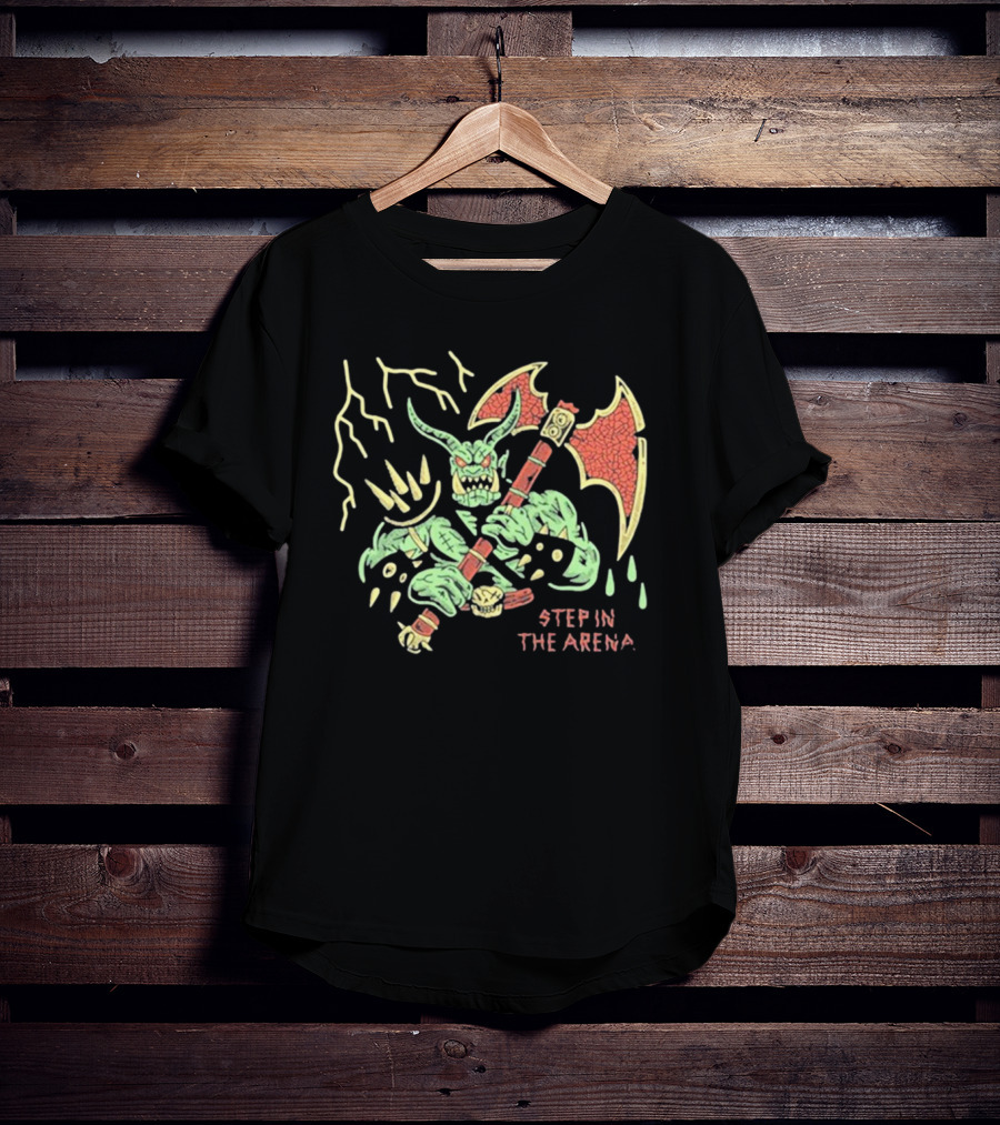 Wizard Of Barge Step In The Arena Monster With Axe And Lightning T-Shirt