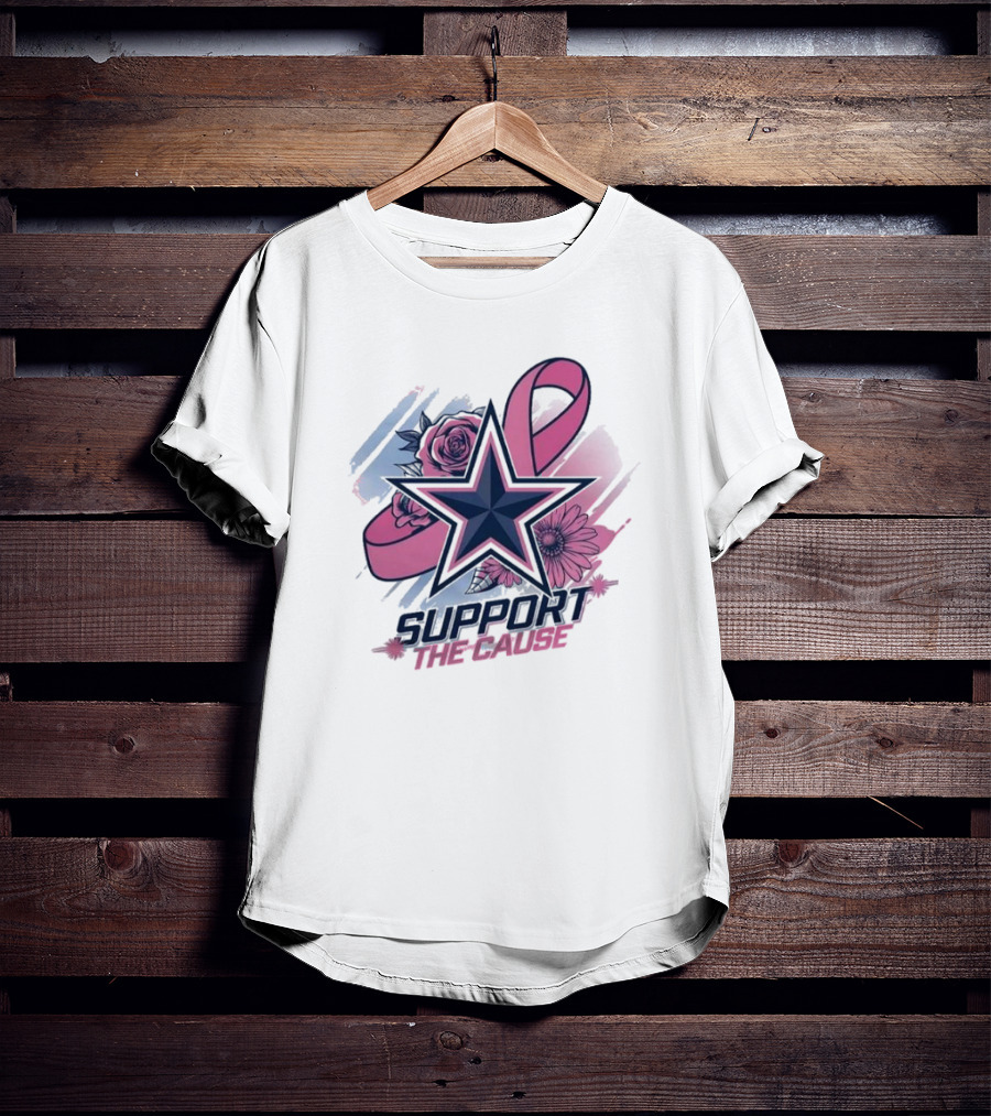 Breast Cancer Awareness X Dallas Cowboys Support The Cause T-Shirt
