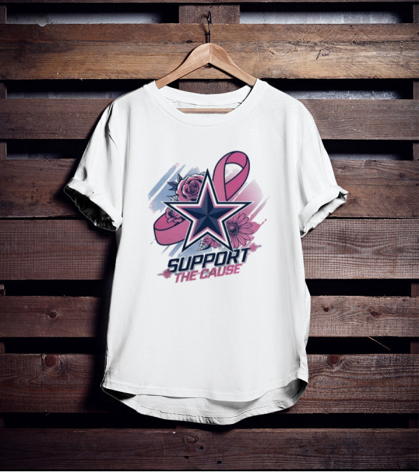 Breast Cancer Awareness X Dallas Cowboys Support The Cause T-Shirt