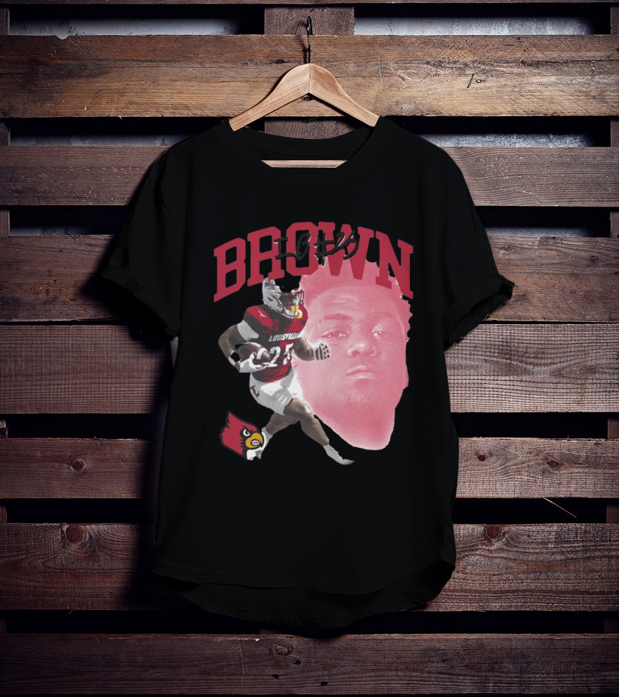 Brown IB #25 Louisville Cardinals Football Player T-Shirt