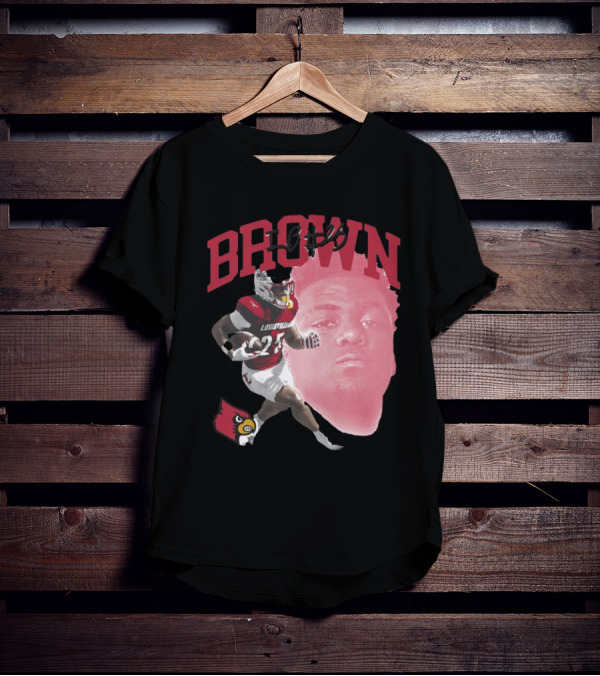 Brown IB #25 Louisville Cardinals Football Player T-Shirt