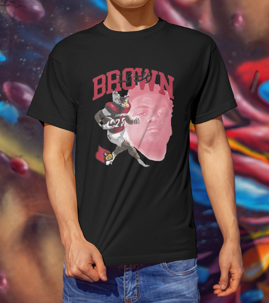 Brown IB #25 Louisville Cardinals Football Player T-Shirt