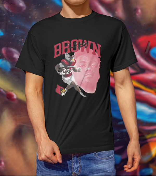 Brown IB #25 Louisville Cardinals Football Player T-Shirt