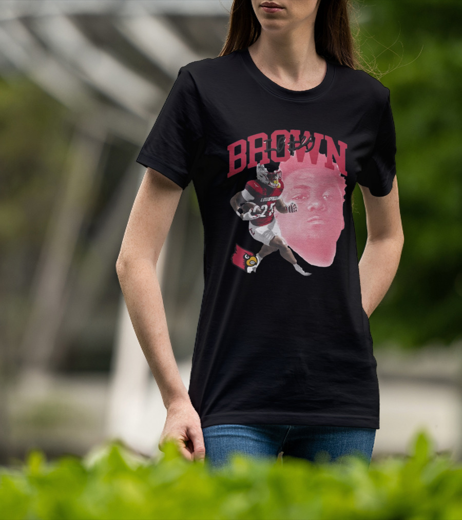 Brown IB #25 Louisville Cardinals Football Player T-Shirt