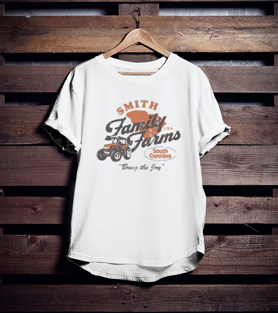 Smith Family Farms USA South Carolina Bring The Joy Retro Tractor T-Shirt