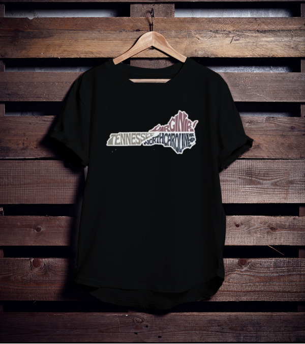 Tennessee Virginia North Carolina Appalachian Strong Map T-Shirt