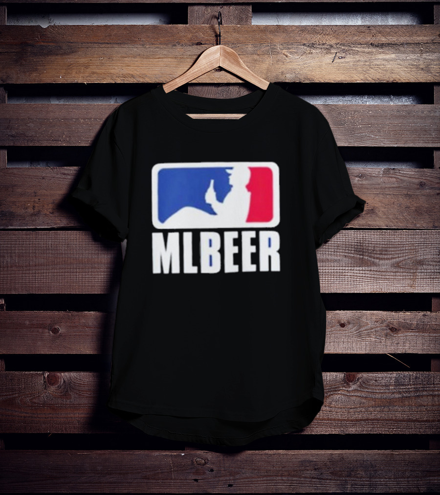 MLBEER MLB Parody Logo Funny Baseball Beer Enthusiast T-Shirt