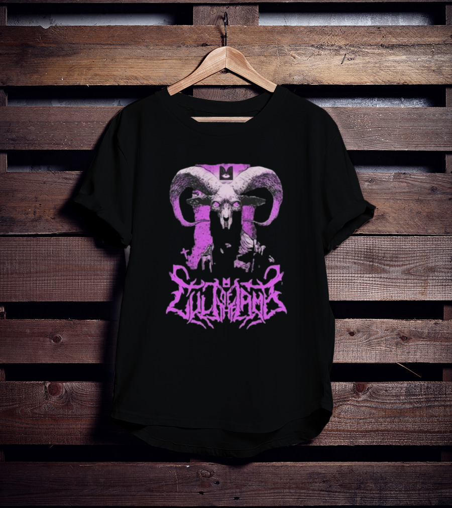 Cult Of The Lamb Unholy Goat Ram Skull Purple T-Shirt