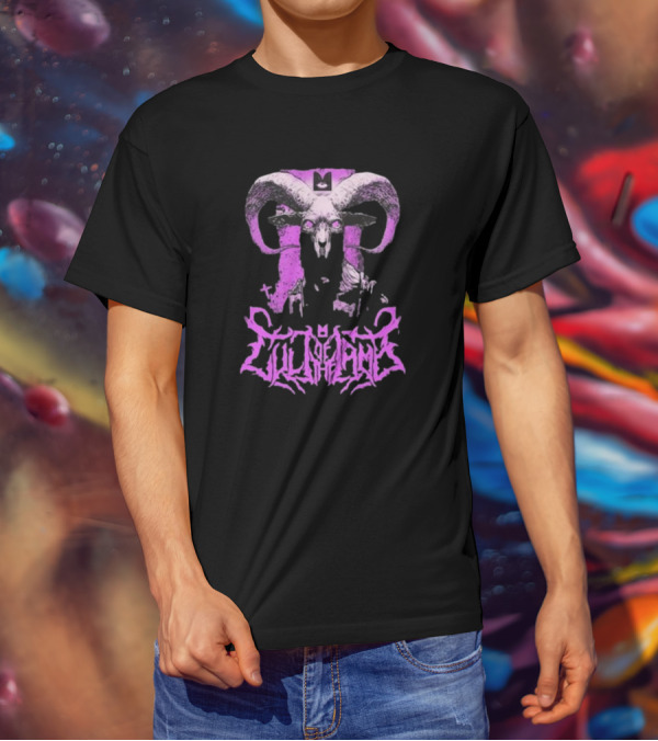 Cult Of The Lamb Unholy Goat Ram Skull Purple T-Shirt