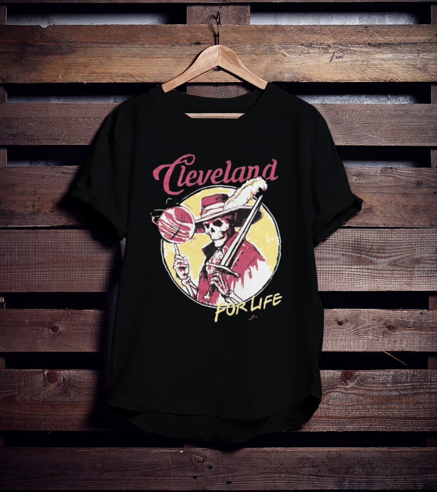 Cleveland Basketball Skeleton For Life T-Shirt