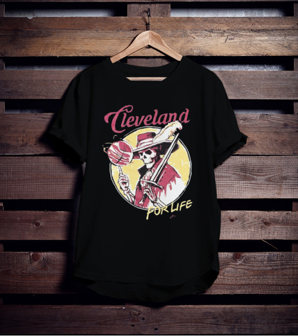 Cleveland Basketball Skeleton For Life T-Shirt