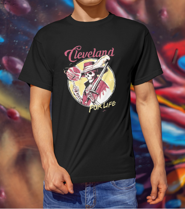 Cleveland Basketball Skeleton For Life T-Shirt