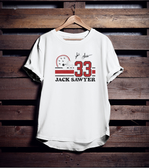 Jack Sawyer #33 Ohio State Signature Helmet And Jersey T-Shirt