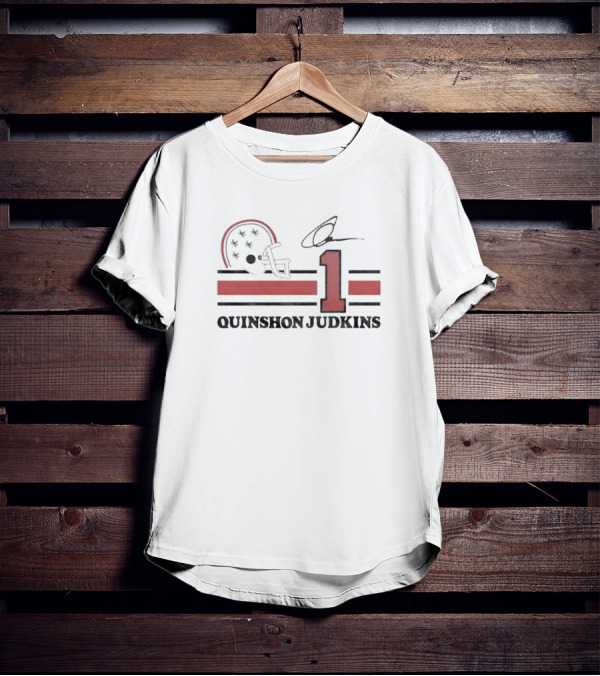 Quinshon Judkins #1 Ohio State Helmet Signature Jersey T-Shirt