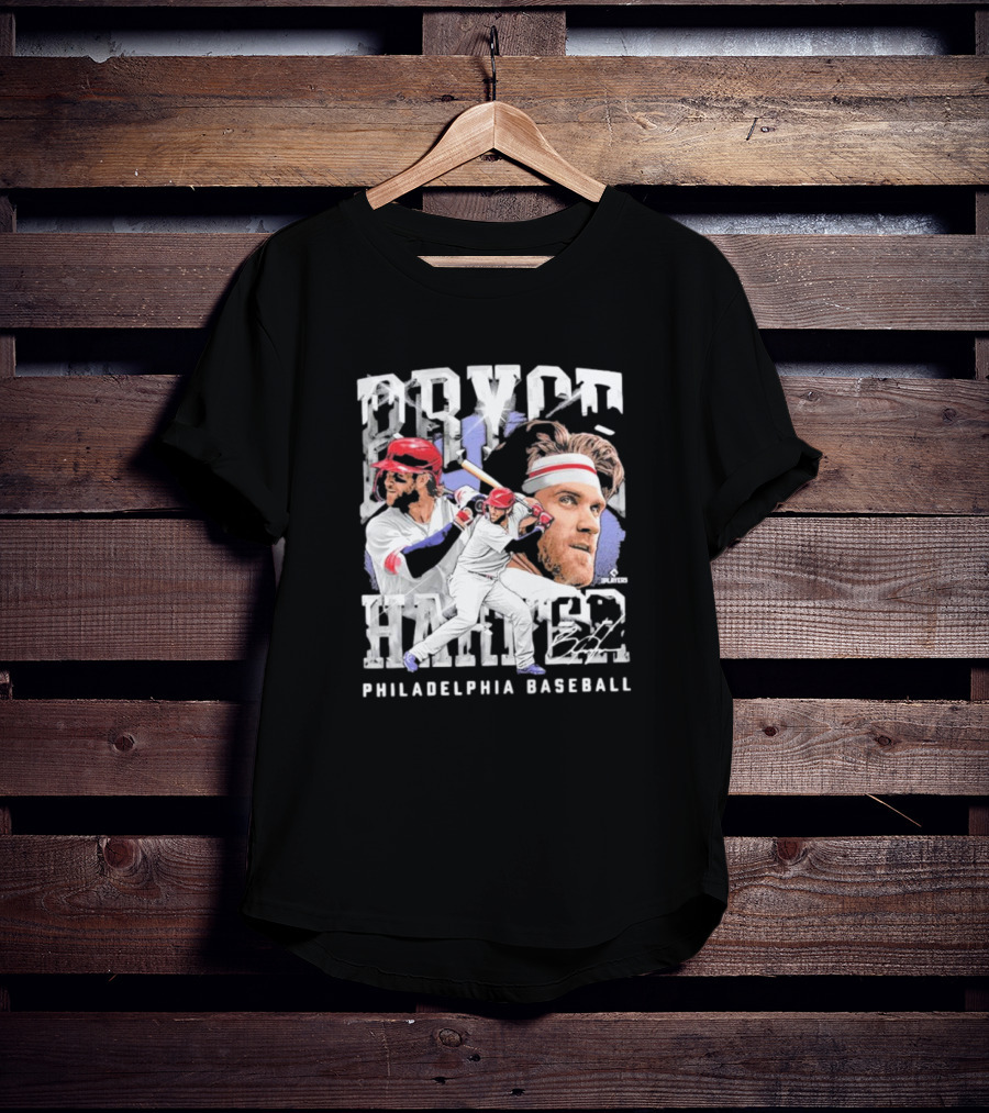 Bryce Harper Philadelphia Baseball MLB Homage Heavyweight Signature T-Shirt
