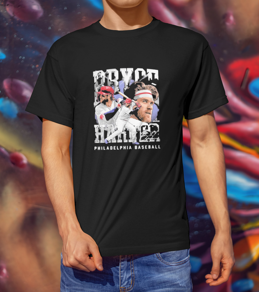 Bryce Harper Philadelphia Baseball MLB Homage Heavyweight Signature T-Shirt