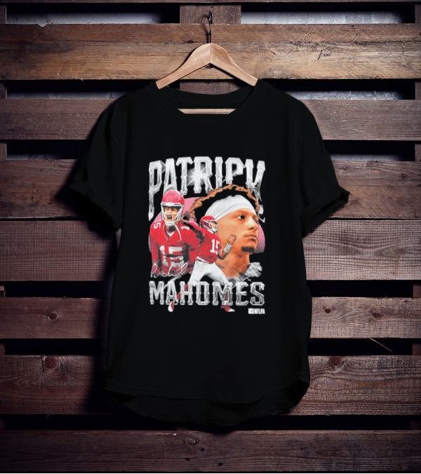 Patrick Mahomes NFLPA Athlete Portrait And Action Montage T-Shirt