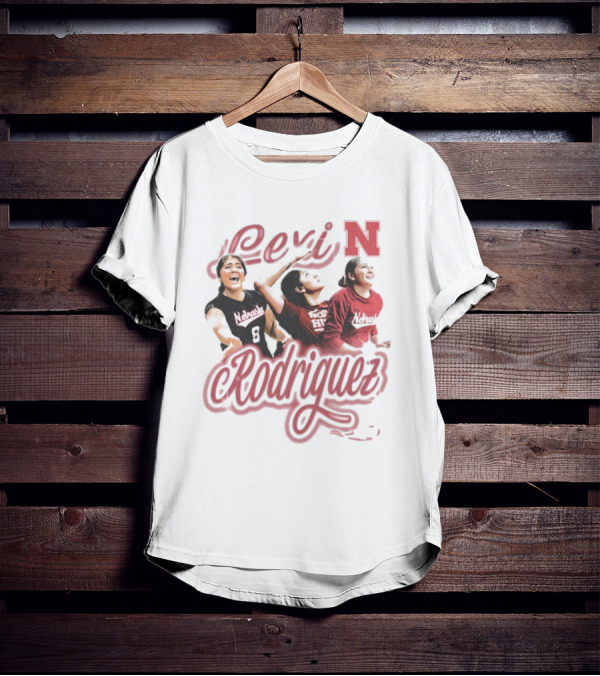 Lexi Rodriguez Nebraska Volleyball Airbrush N Logo Player Action T-Shirt