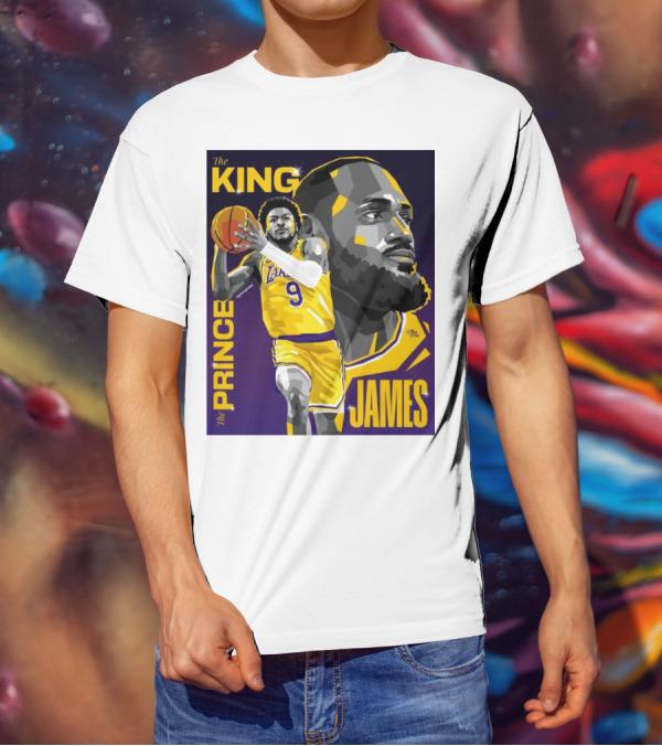 The King The Prince LeBron James Bronny James Lakers NBA T-Shirt
